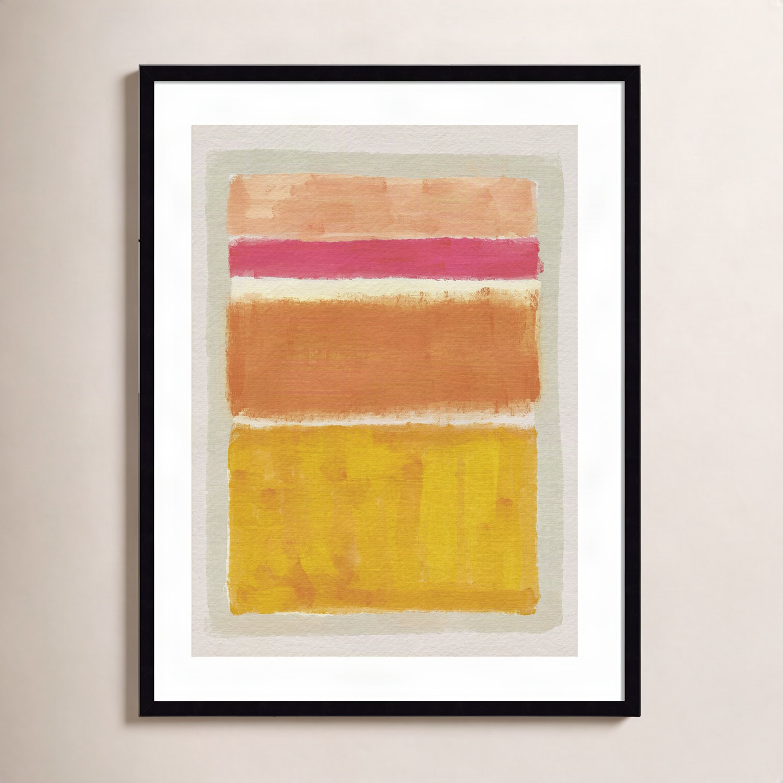 Muscat "Rothko Inspired Tonescape I" Print, 33" H x 26" W x 1" D, Black