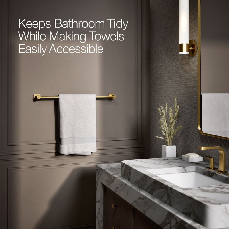 Parallel Towel Bar, 24"W, Matte Gold