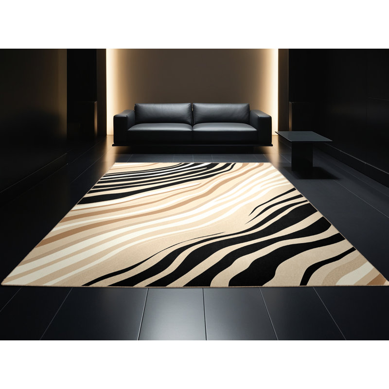 Tapis beige et moderne lavable à la machine Paulett, 2 pi x 3 pi