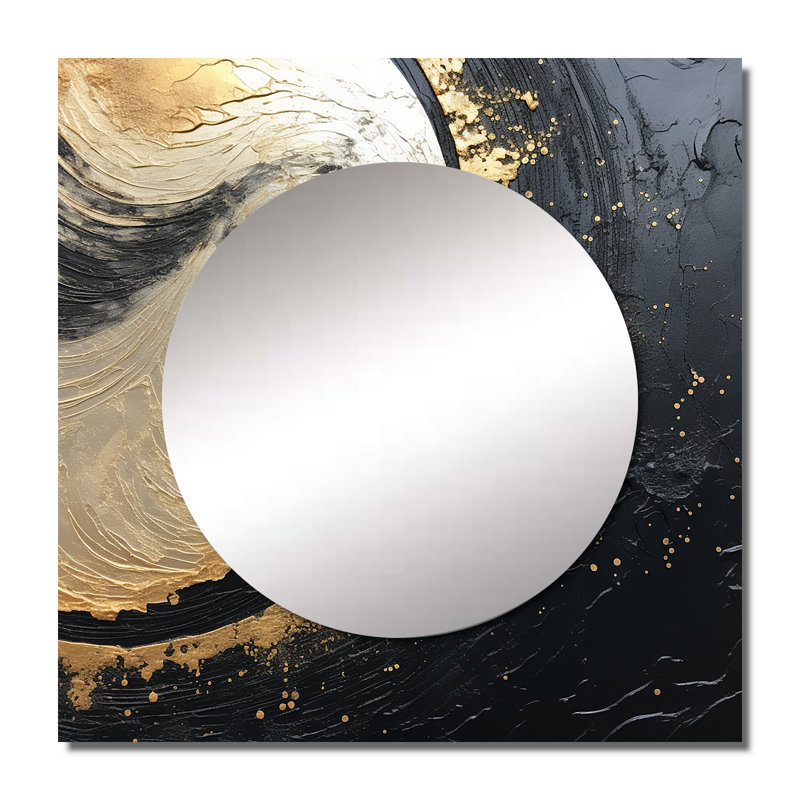 Miroir abstrait grand format pour décoration murale, 36 po x 36 po