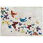 Mariposa Cowhide Area Rug in Ivory/Orange/Yellow/Blue-540789085