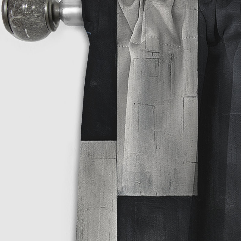 Black And White Cuboids Dream - Shapes Curtain - Blackout Abstract Curtain - 1 Panels, 52" W x 84" L