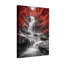 Plantes et fleurs, feuilles rouges, chute d'eau, noir et blanc, scène naturelle-719178315