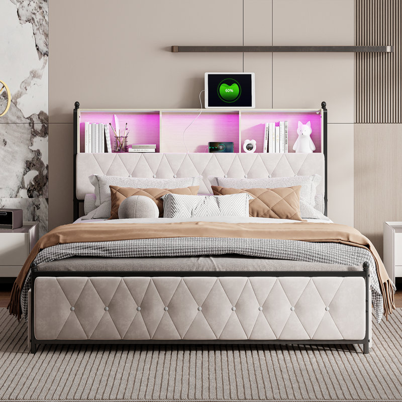 Upholstered Storage Bed, European Double (140 x 200 cm)
