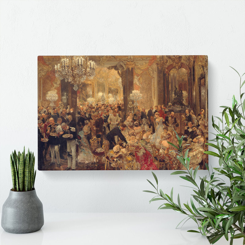 Dinner At The Ball by Adolph Menzel - Wrapped Canvas Painting, 50cm H x 76cm W x 3cm D