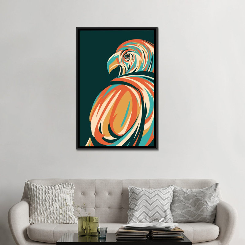 «Hawk», reproduction d'impression sur toile, H 26 po x l 18 po x P 1,5 po, Pas de tapis, Toile encadrée noire