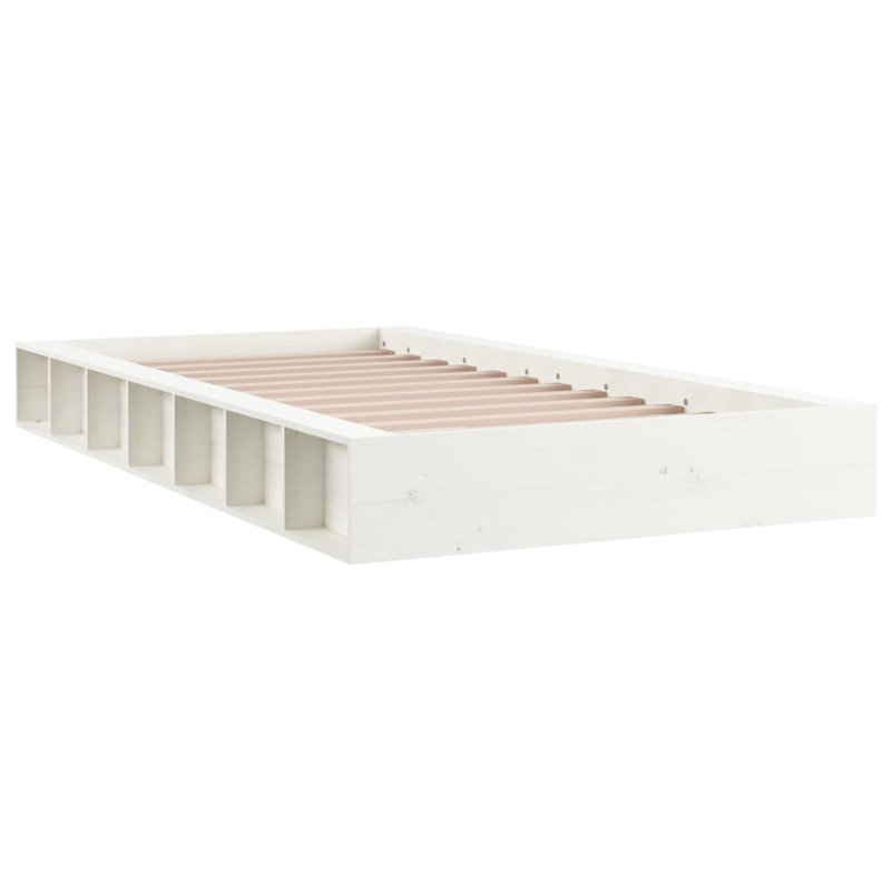 Bed Frame Solid Wood, 108 x 192.5cm, White