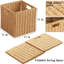 Paniers de rangement pliables avec poignées, paniers de rangement en corde de papier, cubes de rangement rectangulaires pliables tissés à la main (4, naturel)