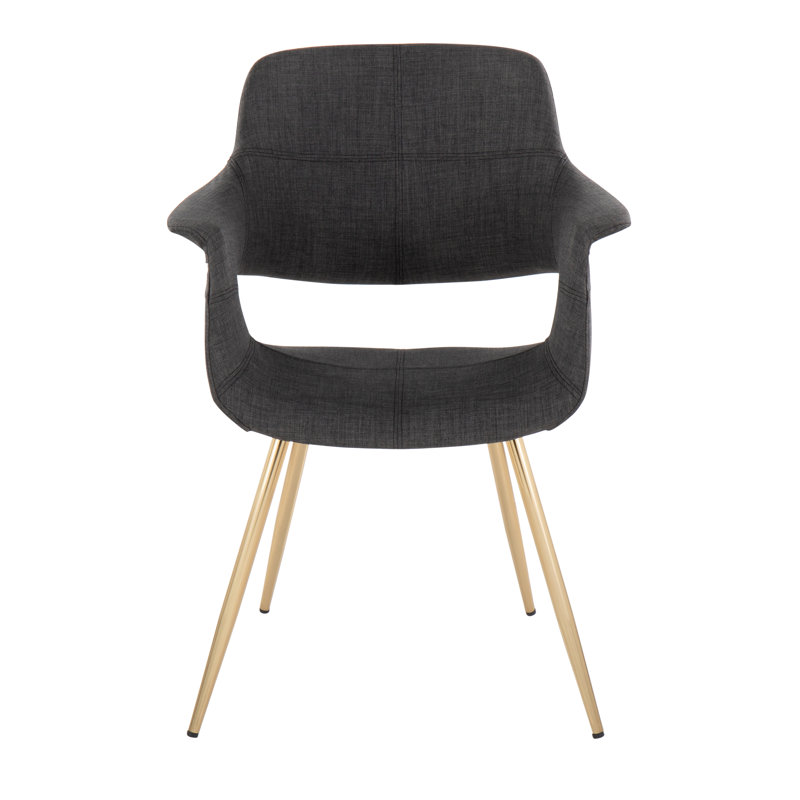 Quirico 16.5'' H Upholstered Armchair, Gold, Charcoal