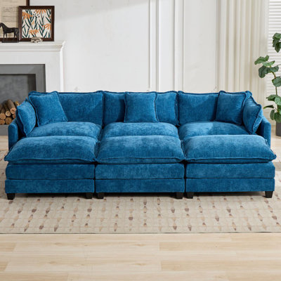 Schmucker Modular Sleeper Sectional Sofa, Oversized Cloud Couch With Ottoman