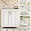 Ensemble de meuble-lavabo 30 po avec rangement caché - Lavabo en céramique et structure en bois massif - Armoire autoportante avec tiroir dissimulé