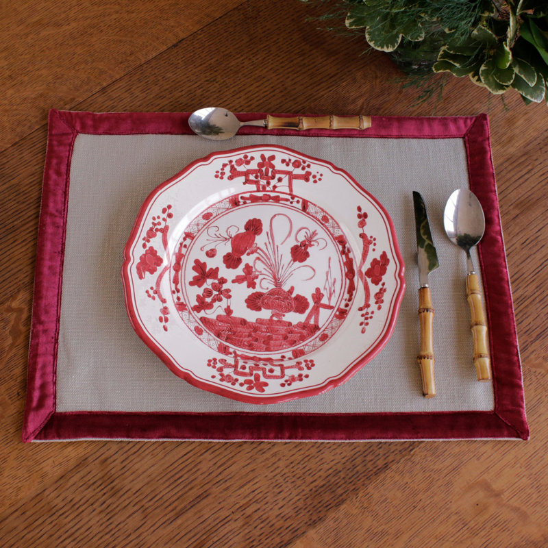 Vida Faenza Melamine Salad/Dessert Plate, Red/White