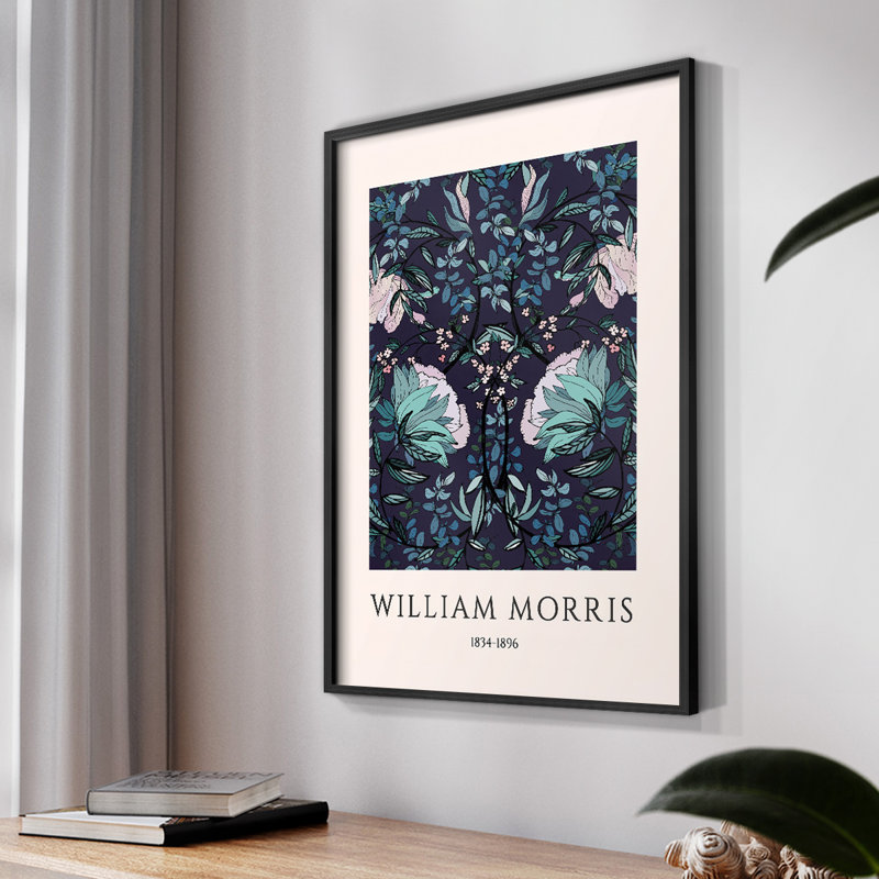 William Morris, reproduction encadrée CLXI, Noir, H 14 po x l 11 po