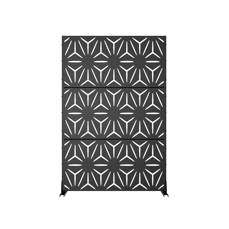 Panneau de clôture métallique occultant 72 po H x 47 po L x 16 po P, H 72 po x l 47 po x P 16 po, Noir