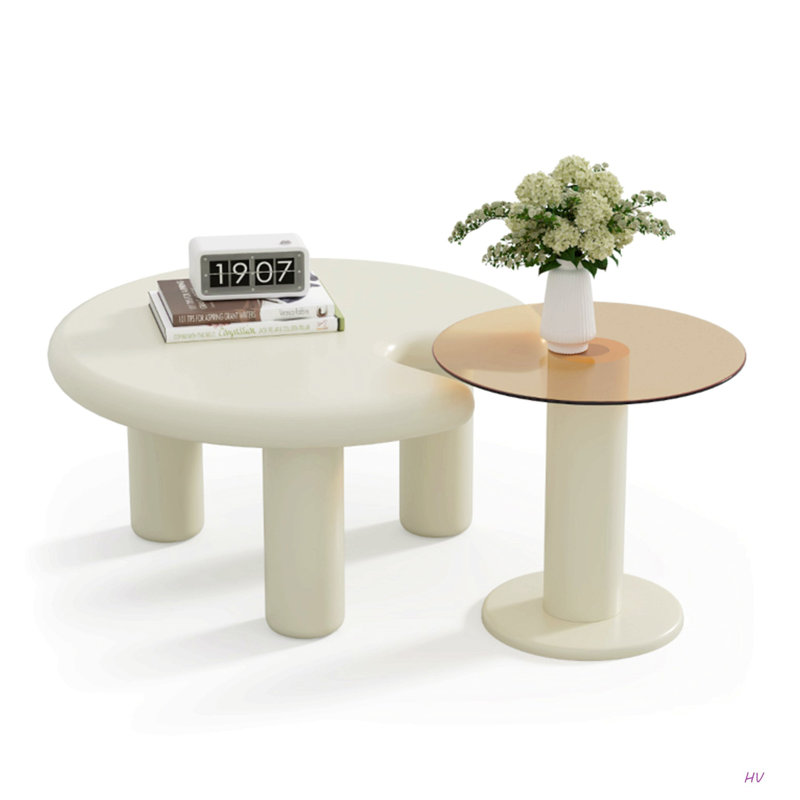 Circular  Coffee Table Set Easy Assembly For Living Room