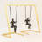 10" H Gold and Brown Metal Bookends with Swinging Figures