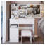 Meuble-lavabo de 37 po avec miroir coulissant et tabouret rembourré blanc - 37 po-880262258