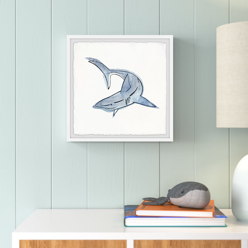 Triptyque famille shark, H 24 po x l 24 po x P 1,5 po