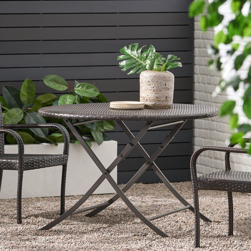 Table de salle à manger pliable pour plus de commodité: 45,62 po x 29 po, eau et intempéries, 4 sièges et économie d'espace 45,5 po