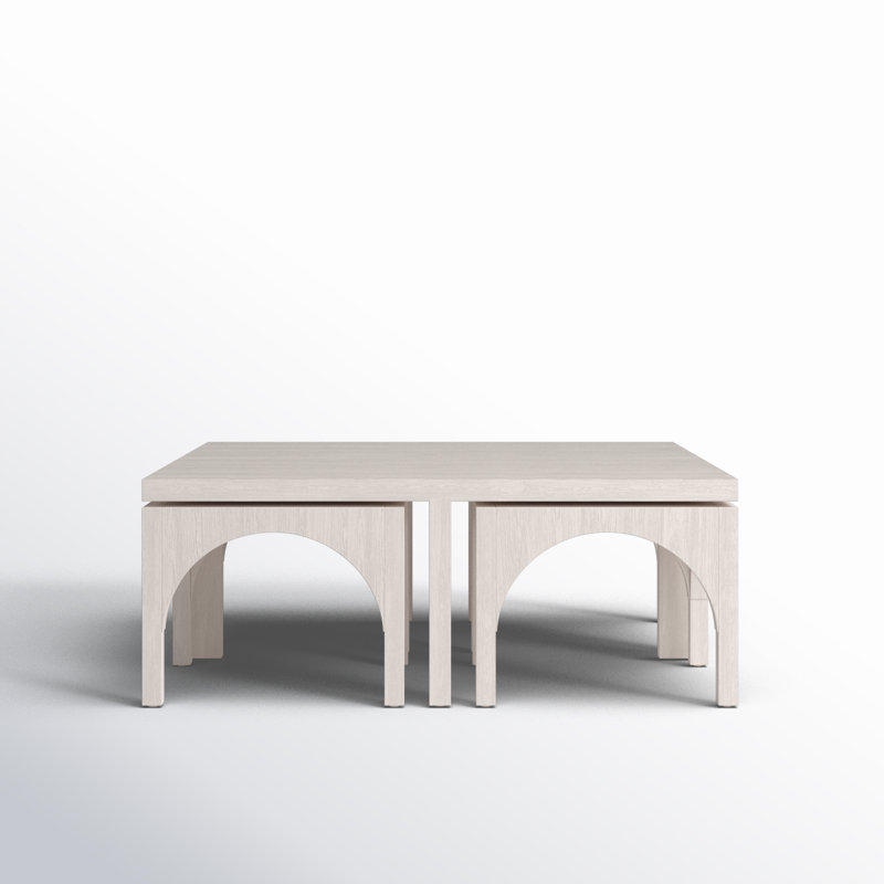 Amara Nesting Coffee Table, Off White Oak Solid