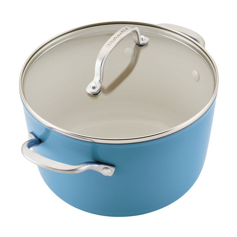 KitchenAid Hard Anodized 10pc Nonstick Ceramic Cookware Pots and Pans Set -  Blue Velvet