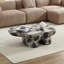 Style papillon, table basse, imitation de calcaire naturel, convient au salon / bureau, fibre de verre, combinaison noire et beige.-923293119