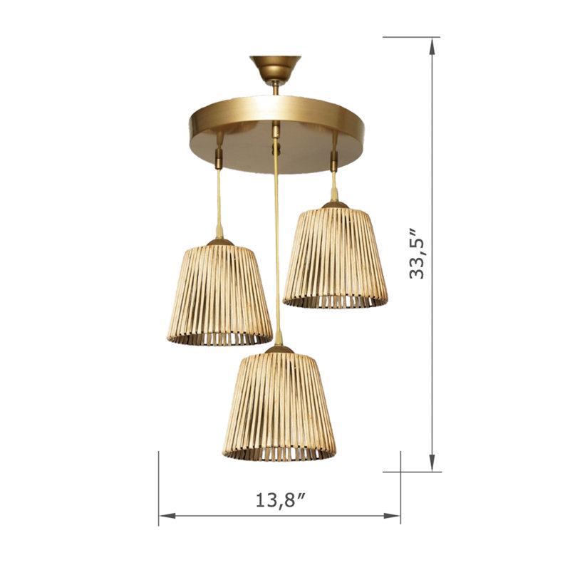 3 Lights Metal Body Cluster Pendant