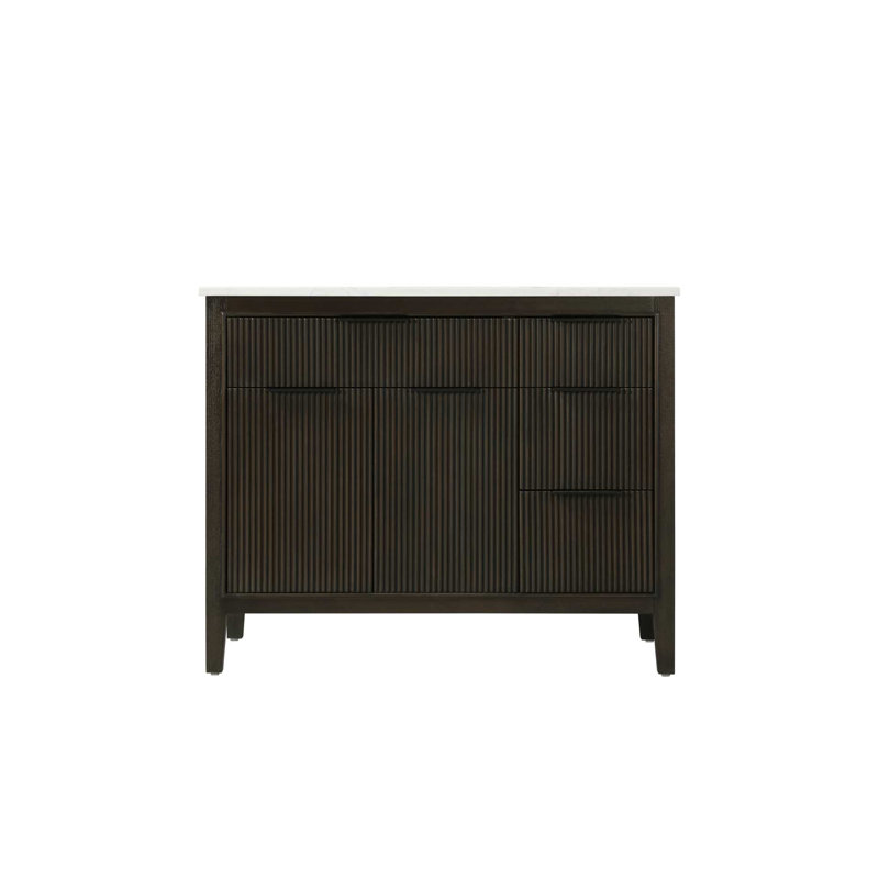Meuble-lavabo simple 42 po en chêne chocolat, Chêne chocolat, 42"