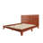 Mid-Century Modern Walnut Platform Bed Frame with Headboard, Solid Wood, Wood Slat Support, No Box Spring Needed,Full,Brown-302063029-302063035
