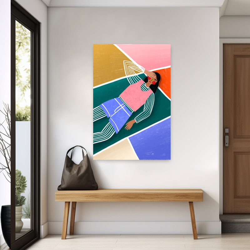 Art contemporain, art abstrait abstrait et coloré, H 60 po x l 40 po