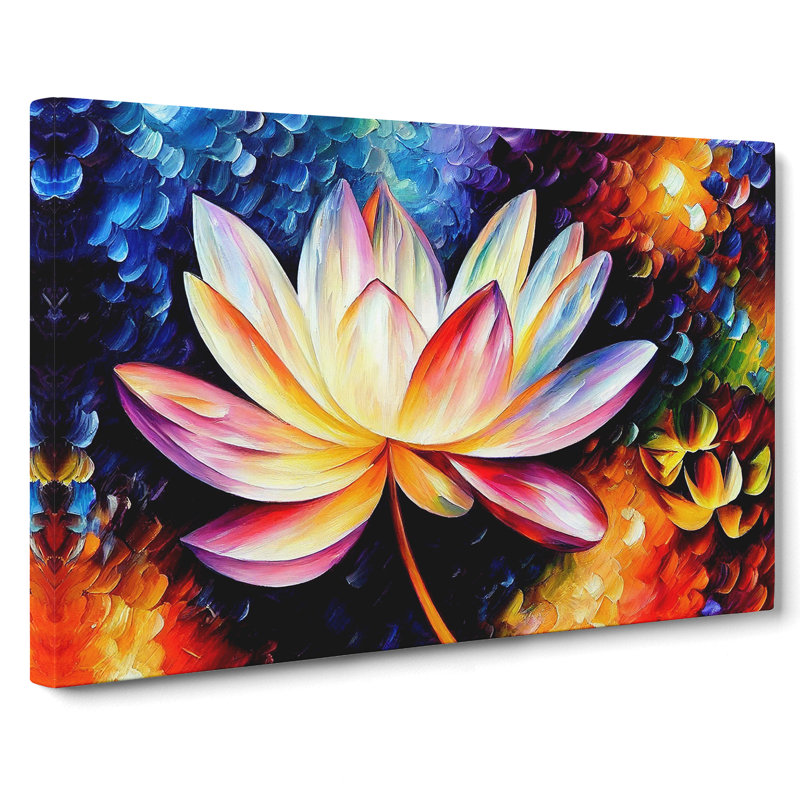 Painted Lotus Flower Vol.1 Abstract - Wrapped Canvas, 35cm H x 50cm W x 3cm D