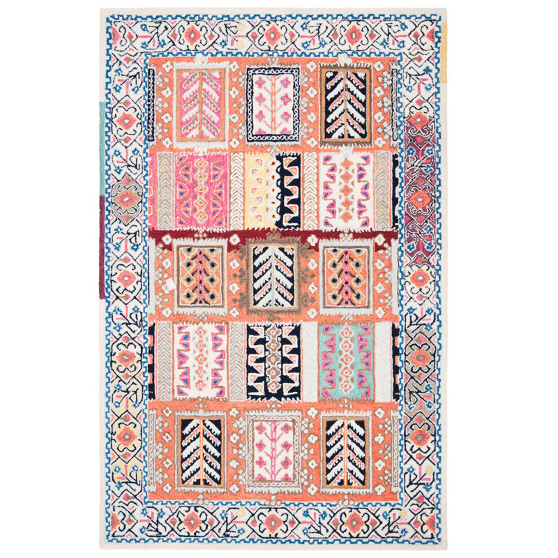 Tapis oriental en laine touffeté à la main Pimm, Rectangle 5 pi x 8 pi