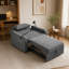 Canapé-lit convertible 3 en 1 gris foncé avec dossier réglable, support pour téléphone et port USB-C ; convient à divers petits appartements.-940671906