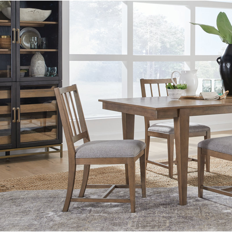 Melita Dining Side Chair w/ Upholstered Seat, Gray
