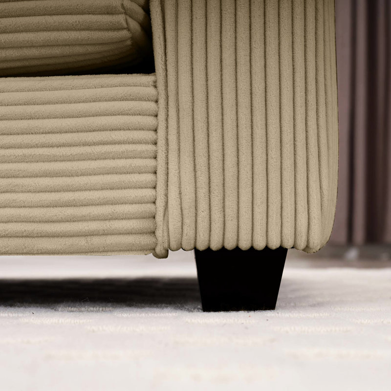 Velours côtelé brun clair 2 avec chaises simples - aspect et sensation de chambre à coucher et de bureau qui rehaussent le style moderne