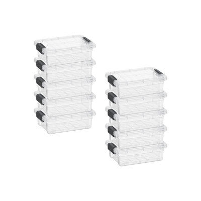 6.6 Qt. Clear Storage Bin with Lid, Plastic Organizing Storage Box for Home, 10 Pack