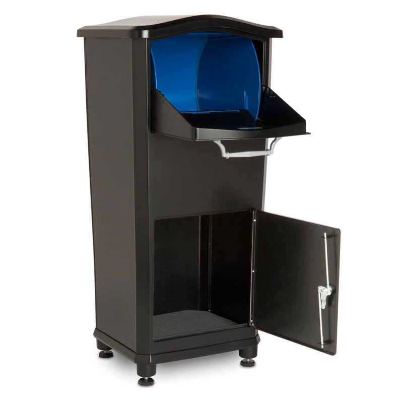 Black Locking Aluminum Parcel Drop Box with Rotating Drum