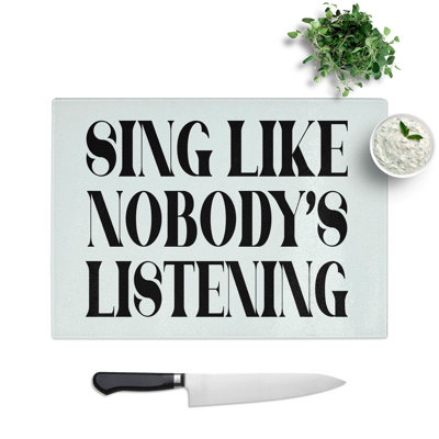 Sing Typography Chopping Board