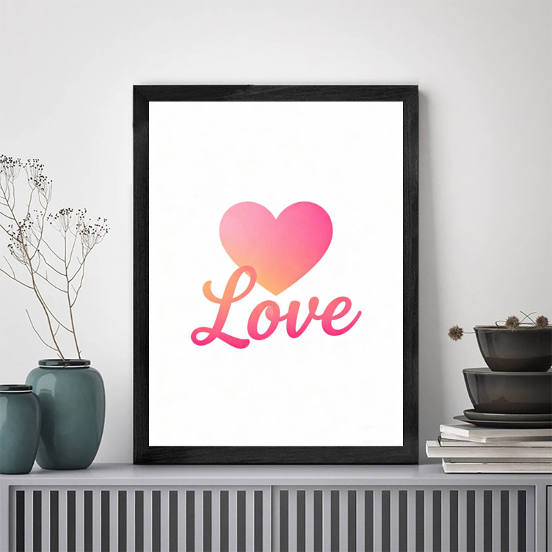 «Black Amour Vintage Amour Wall Art», impressions de style rétro, H 11 po x l 9 po