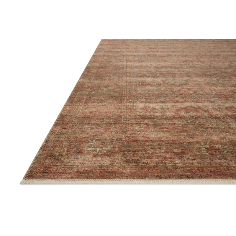 Amber Lewis x Loloi Molly Brick / Bark Area Rug, Rectangle 6'7" x 9'2"