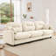 Canapé modulaire à trois places avec tissu chenille, dossier ergonomique capitonné et configuration flexible