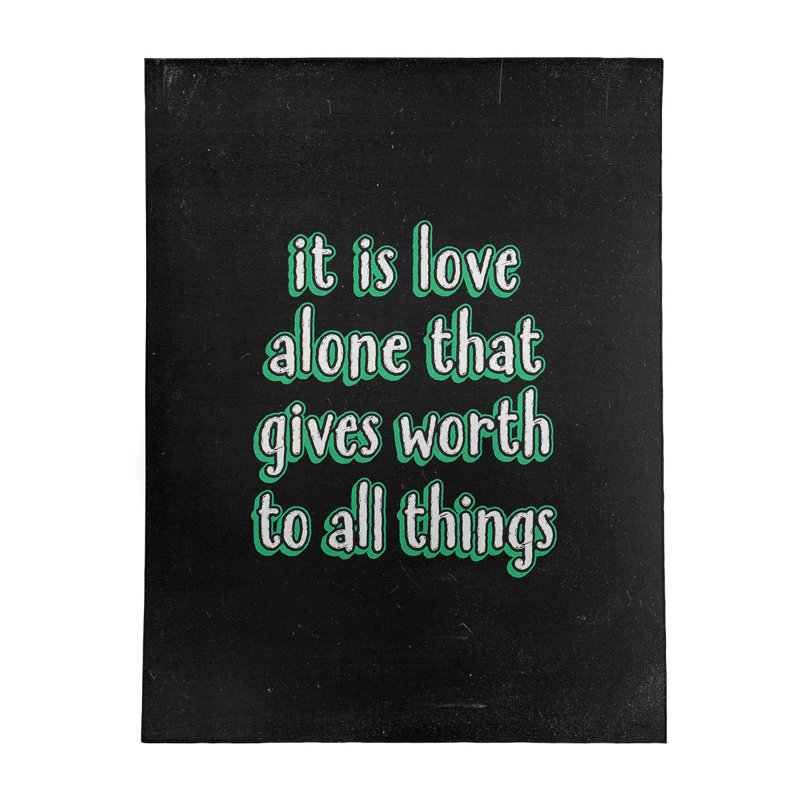 Tapis en polyester tableau noir style "love, Rectangle 5 pi x 7 pi