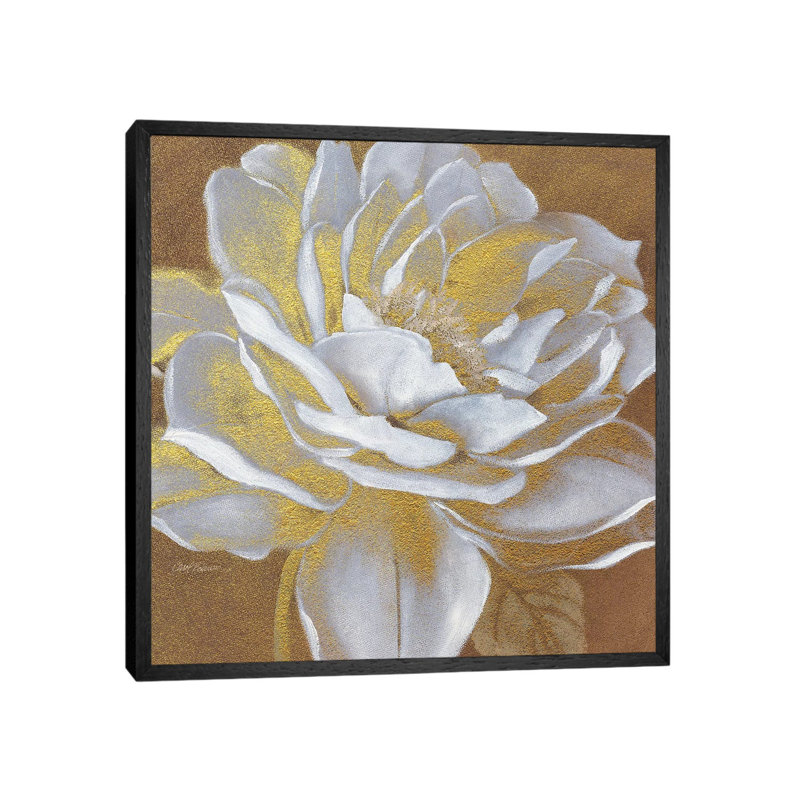 Golden Bloom I by Carol Robinson - Print on Canvas, 93.98 cm H x 93.98 cm W, Black Framed Canvas