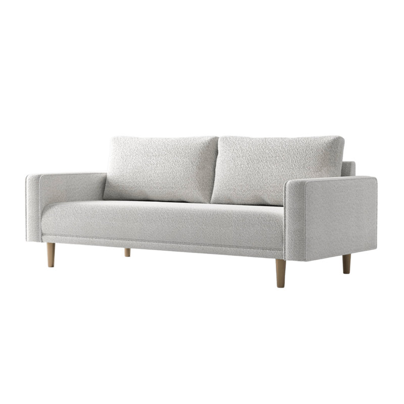 Canapé contemporain l 83 po, blanc cassé, Blanc cassé / blanc