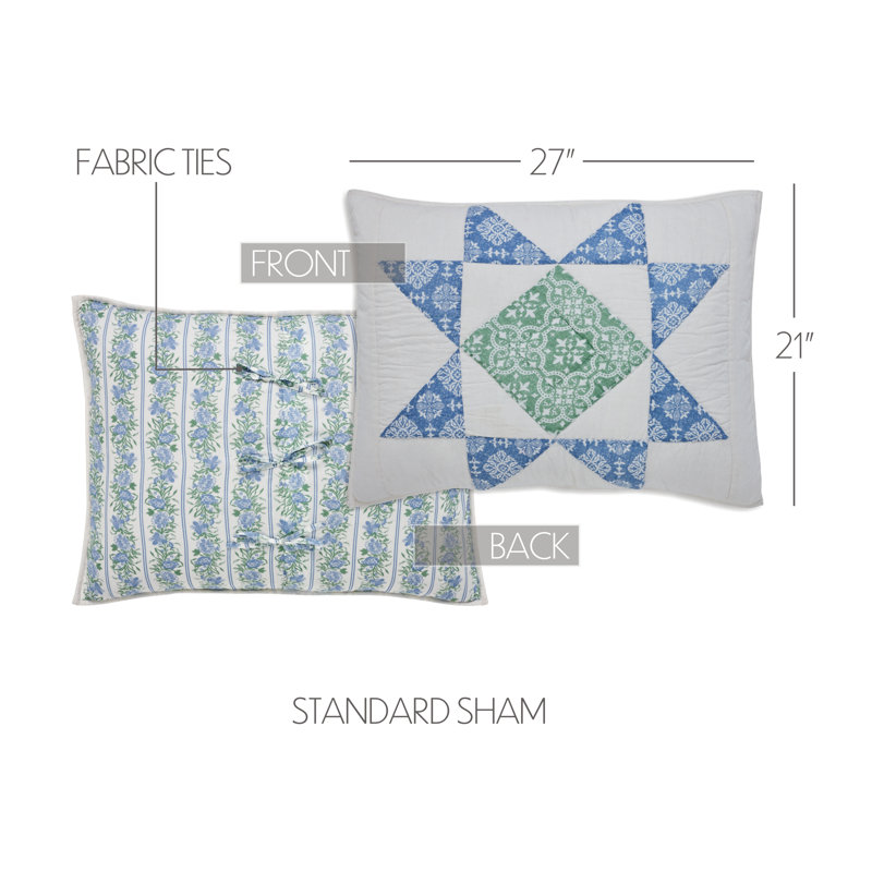 Adda Cotton Blend Patchwork Sham Set, Twin