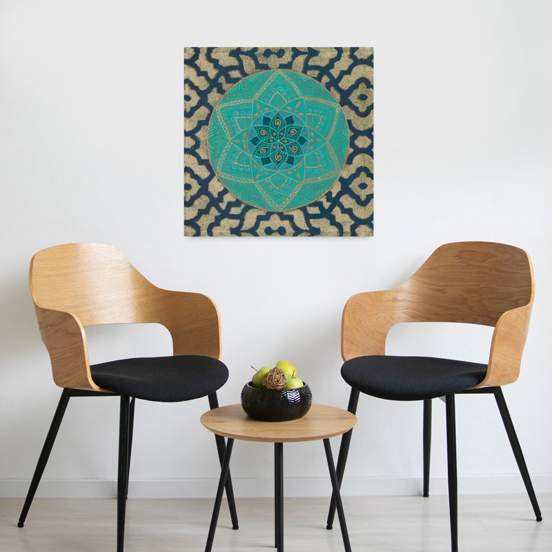 Patine Mandala II, art floral, H 24 po x l 24 po