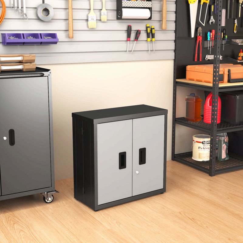 Armoire de rangement en métal pour outils avec 2 portes et serrure