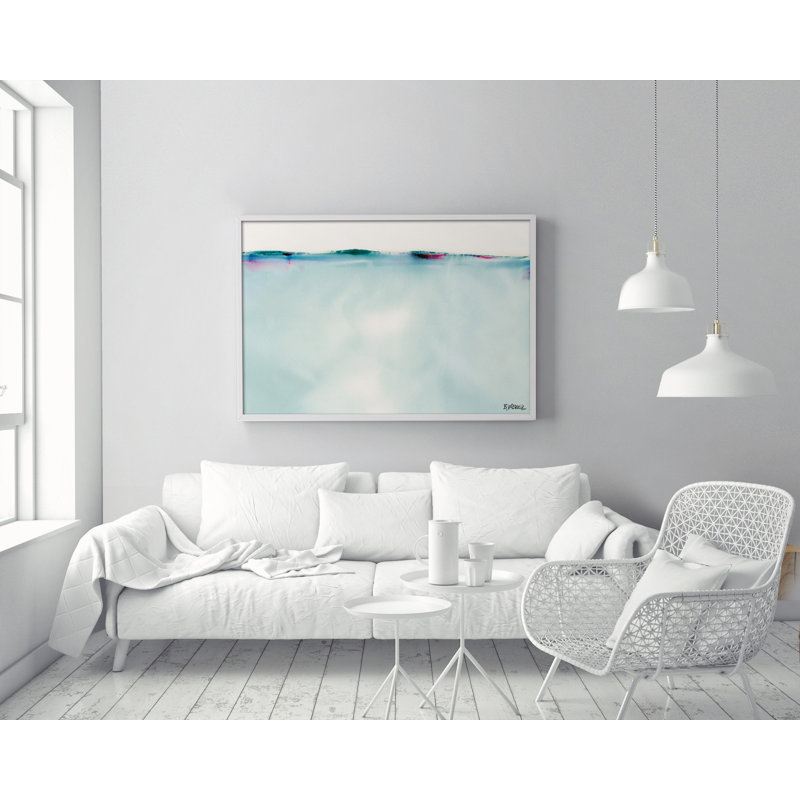 Paisaje Helado Turquesa by Bruno Vázquez - Picture Frame Rectangle Painting, 60cm H x 90cm W x 3cm D