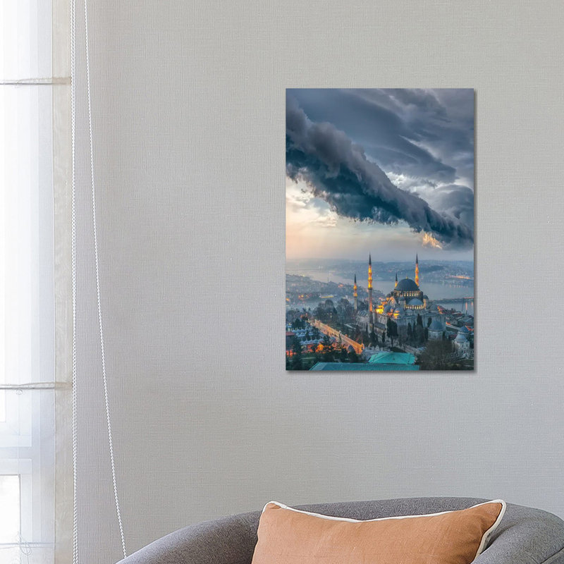 Istanbul Thunderstom Mosque by Brent Shavnore - Wrapped Canvas Gallery-Wrapped Canvas Giclée