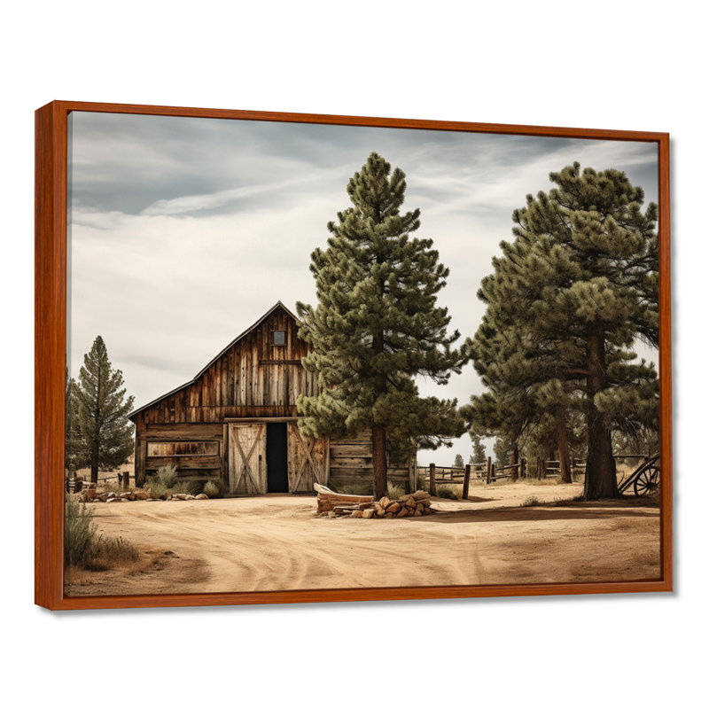 Pin, charme rustique sur bois de pin, H 12 po x l 20 po x P 1 po, Cadre flottant brun